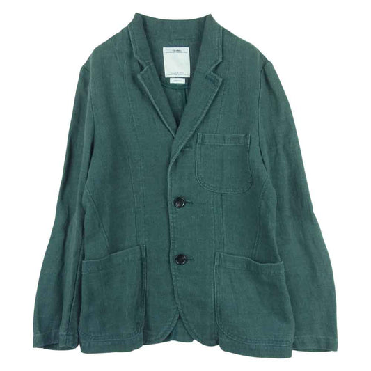 VISVIM ビズビム 12SS 0112105013028 ACADEMIA BLAZER 麻 テーラード ジャケット 日本製 グリーン系 1【中古】