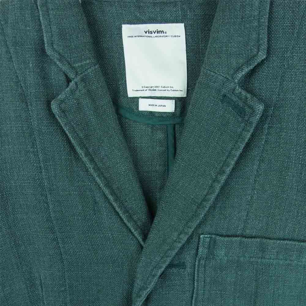 VISVIM ビズビム 12SS 0112105013028 ACADEMIA BLAZER 麻 テーラード ジャケット 日本製 グリーン系 1【中古】