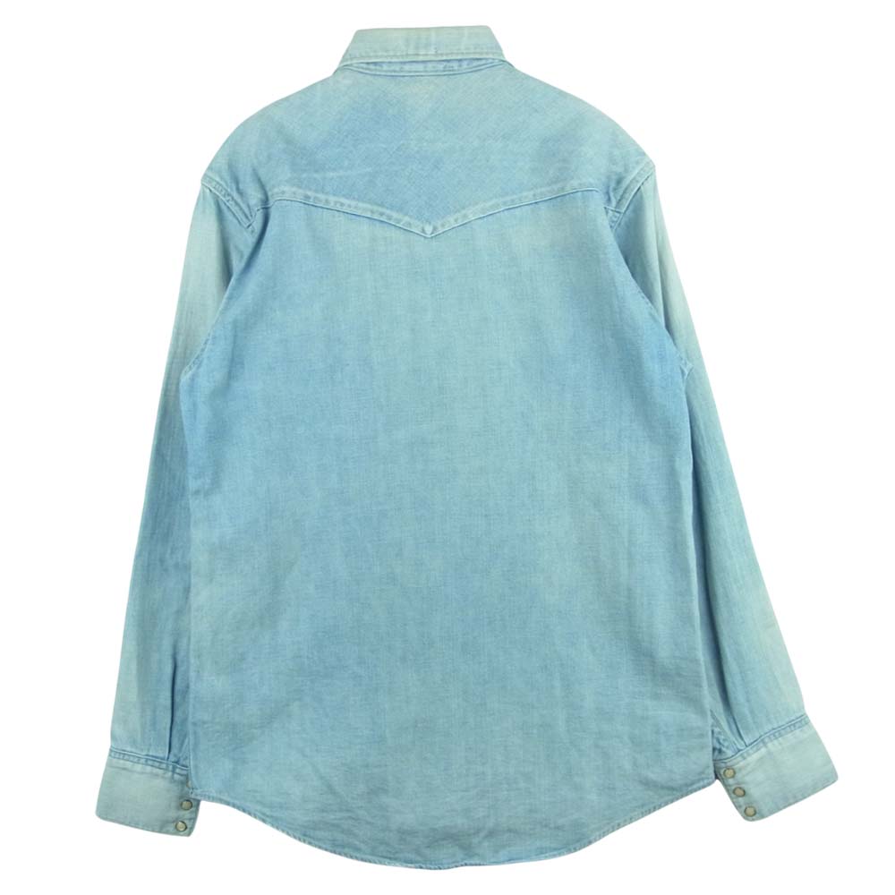 VISVIM ビズビム 13AW 0113205007001 SOCIAL SCULPTURE SHIRT DAMAGED ソーシャルスカルプチャー 長袖 デニム シャツ インディゴブルー系 1【中古】