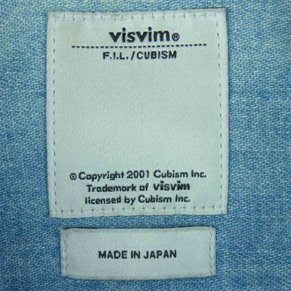 VISVIM ビズビム 13AW 0113205007001 SOCIAL SCULPTURE SHIRT DAMAGED ソーシャルスカルプチャー 長袖 デニム シャツ インディゴブルー系 1【中古】