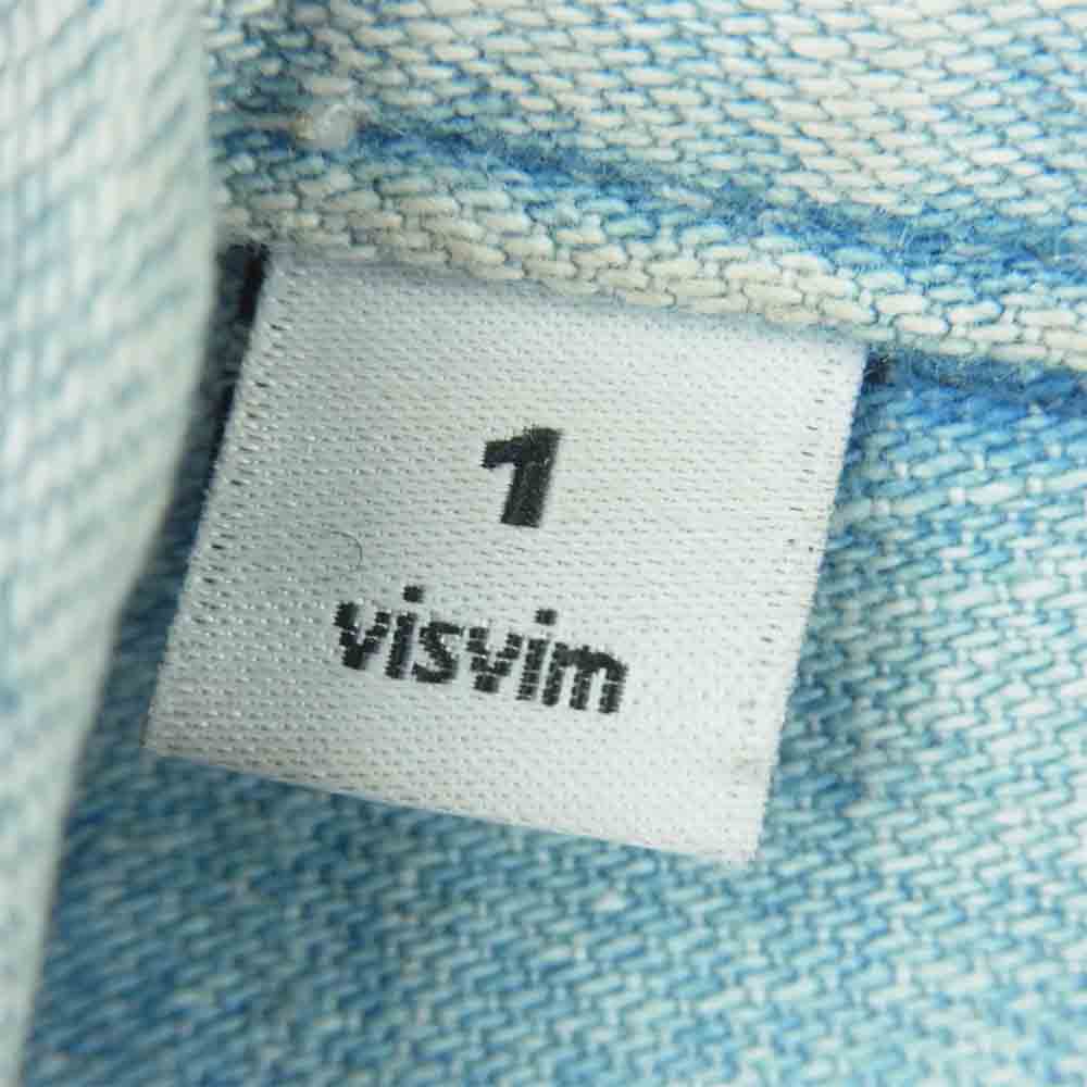 VISVIM ビズビム 13AW 0113205007001 SOCIAL SCULPTURE SHIRT DAMAGED ソーシャルスカルプチャー 長袖 デニム シャツ インディゴブルー系 1【中古】