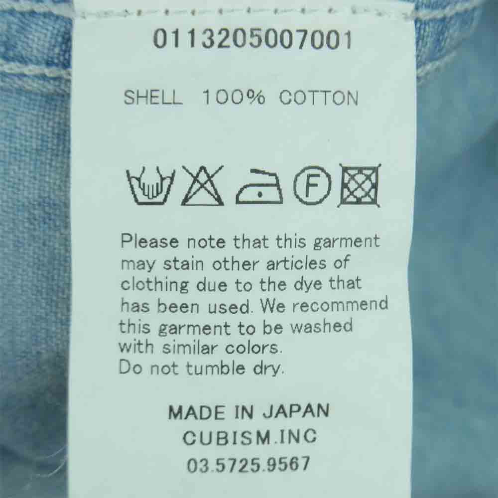 VISVIM ビズビム 13AW 0113205007001 SOCIAL SCULPTURE SHIRT DAMAGED ソーシャルスカルプチャー 長袖 デニム シャツ インディゴブルー系 1【中古】