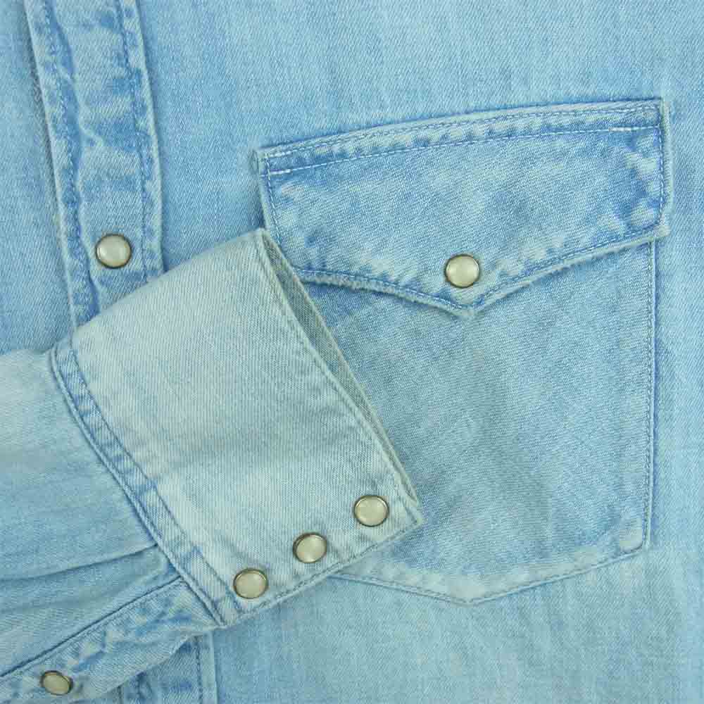 VISVIM ビズビム 13AW 0113205007001 SOCIAL SCULPTURE SHIRT DAMAGED ソーシャルスカルプチャー 長袖 デニム シャツ インディゴブルー系 1【中古】