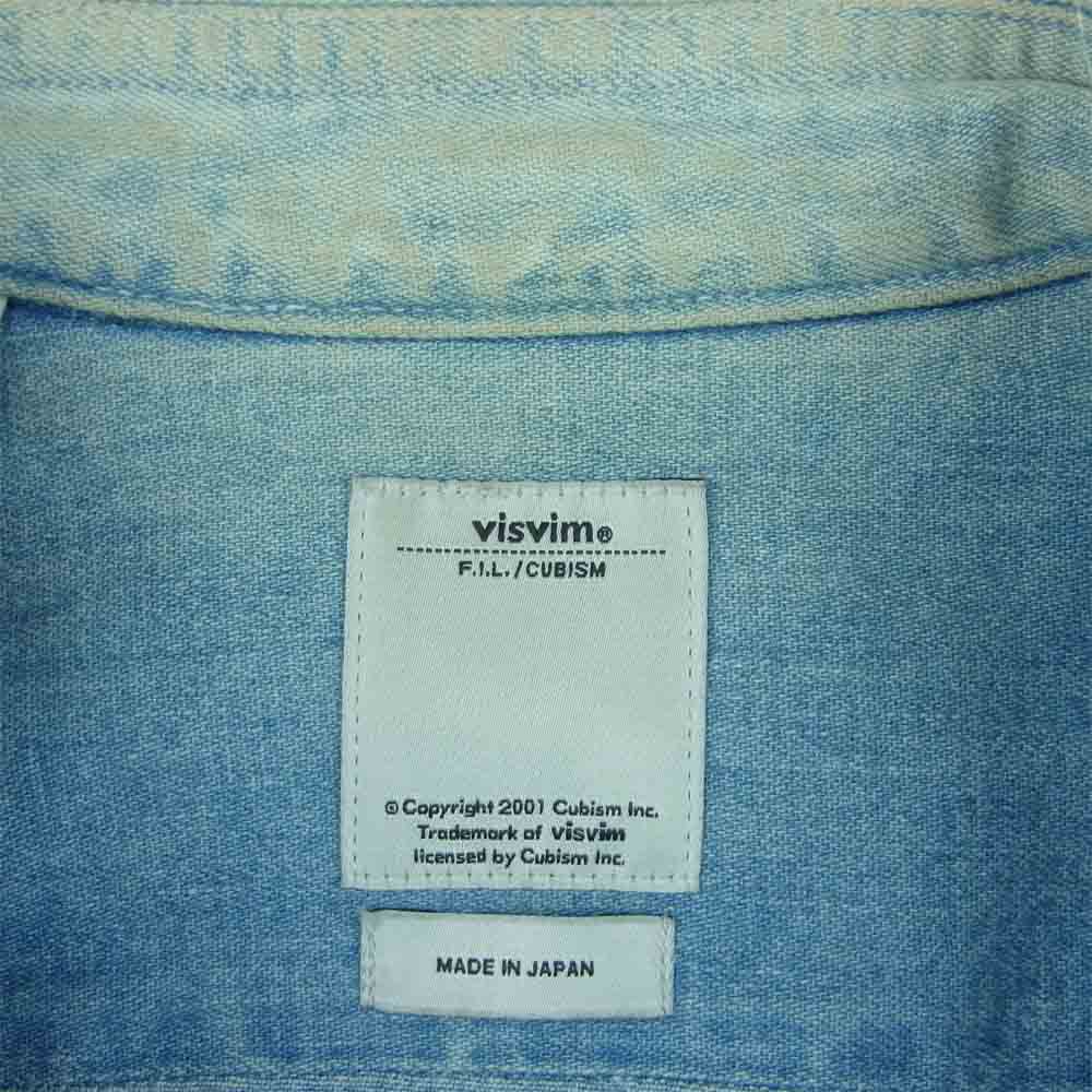 VISVIM ビズビム 13AW 0113205007001 SOCIAL SCULPTURE SHIRT DAMAGED ソーシャルスカルプチャー 長袖 デニム シャツ インディゴブルー系 1【中古】