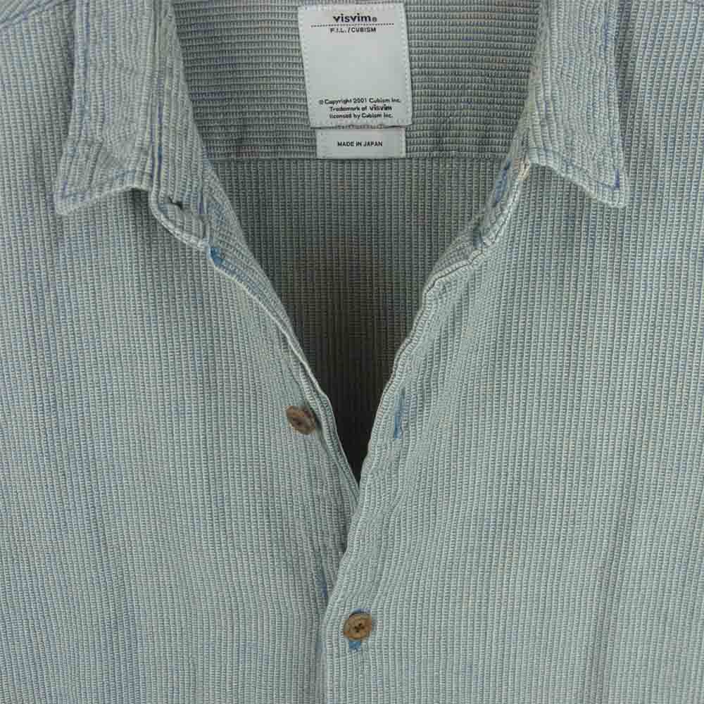 VISVIM ビズビム 14AW 114205011020 Long Rider Indigo Check Shirt 長袖 シャツ グレイッシュブルー系 1【中古】