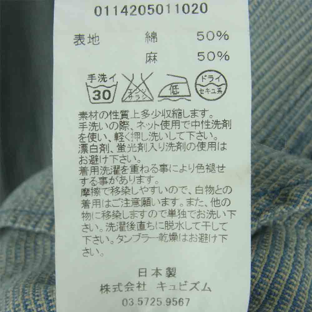 VISVIM ビズビム 14AW 114205011020 Long Rider Indigo Check Shirt 長袖 シャツ グレイッシュブルー系 1【中古】