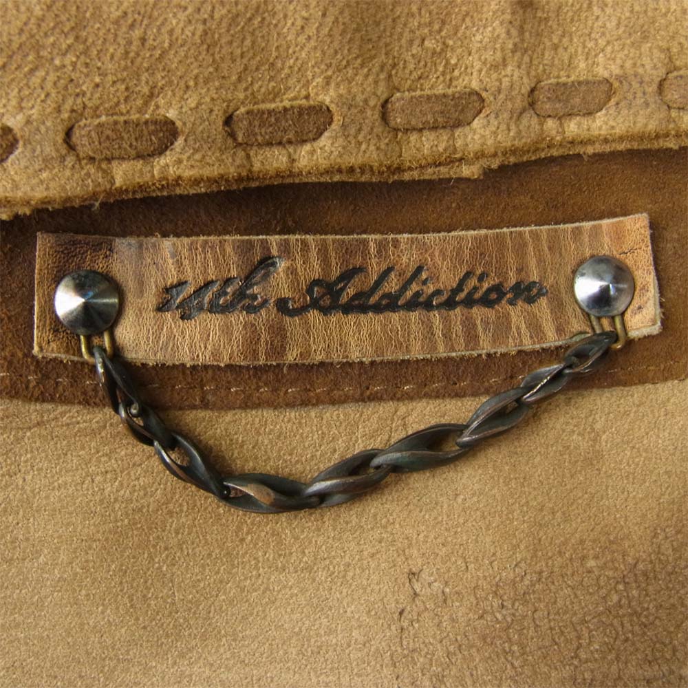 フォーティーンスアディクション SUEDE LEATHER SHIRT パンチング コンチョ スエード レザー シャツ ベージュ系【中古】