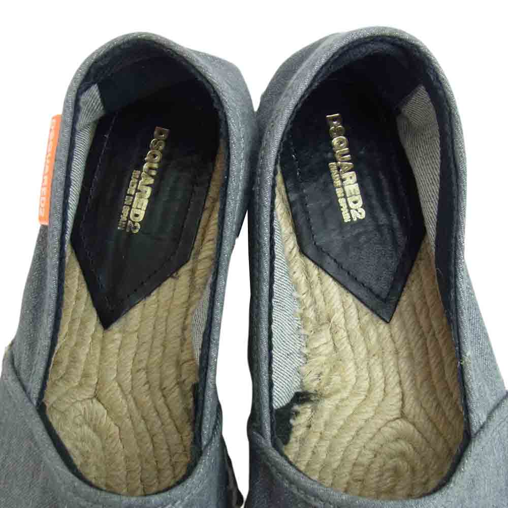 DSQUARED2 ディースクエアード エスパドリーユ スリッポン シューズ インディゴブルー系 42【中古】