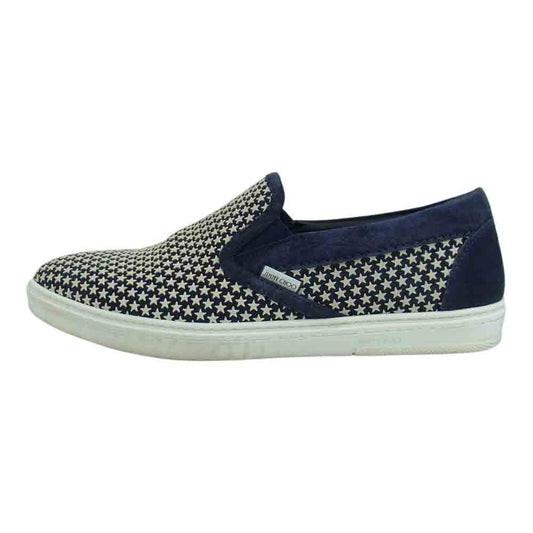 JIMMY CHOO ジミーチュウ スエード スター スリッポン ネイビー系 44【中古】