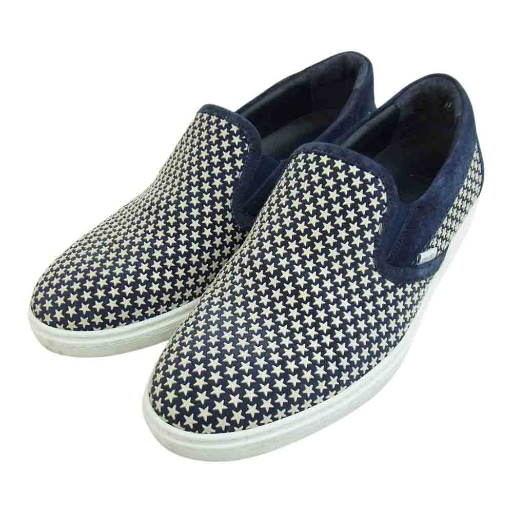 JIMMY CHOO ジミーチュウ スエード スター スリッポン ネイビー系 44【中古】