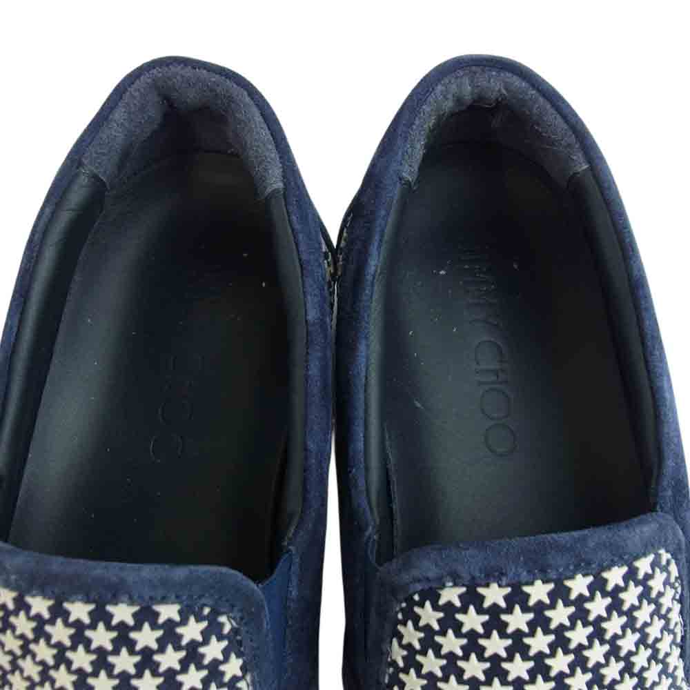JIMMY CHOO ジミーチュウ スエード スター スリッポン ネイビー系 44【中古】