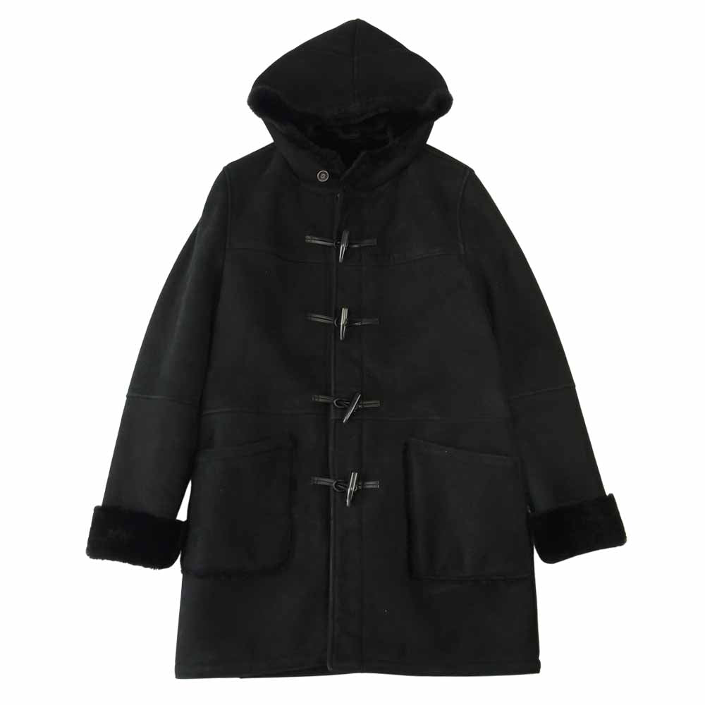 エンメティ イタリア製 SANTIAGO オールムートン ダッフル コート ブラック系 48【中古】