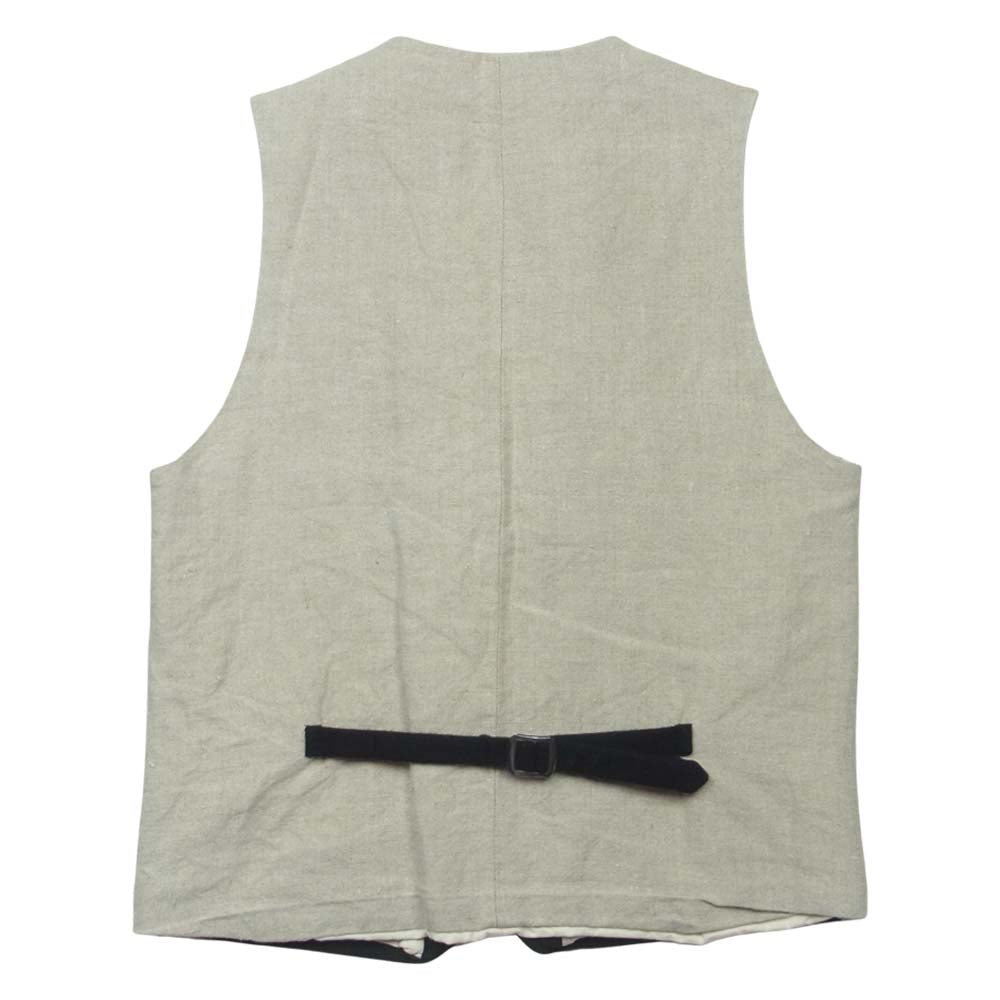 FRANK LEDER フランクリーダー 527061 DEUTSHLEDER VEST ジャーマンレザーコットン リネン ベスト ブラック系 グレー系 S【中古】