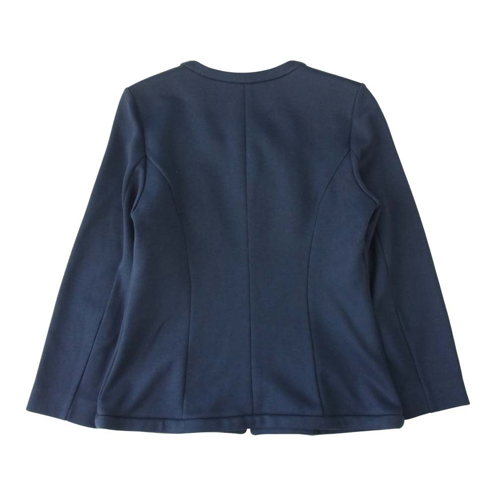 theory セオリー 5304046 luxe ノーカラー ジャケット ネイビー系 40【美品】【中古】