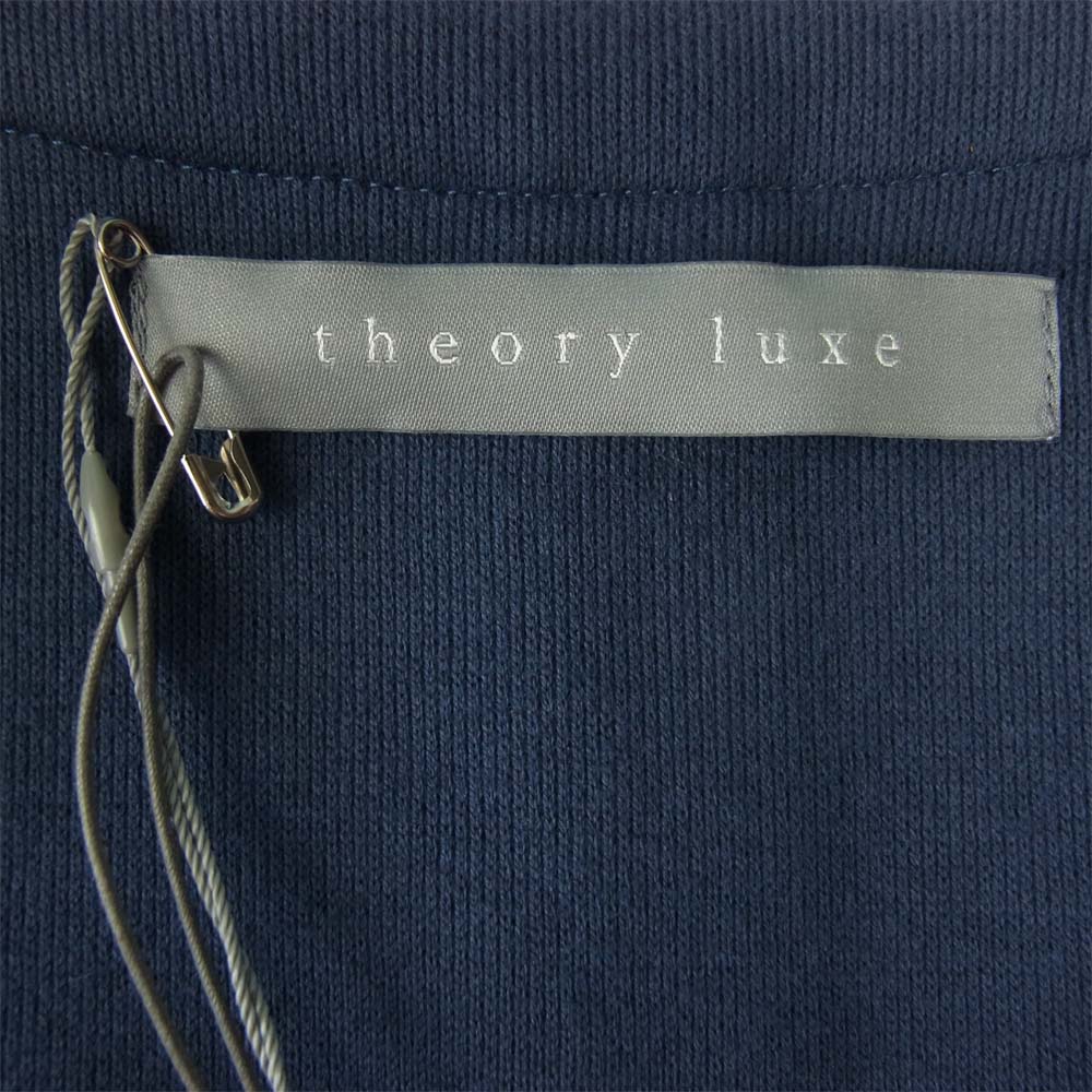 theory セオリー 5304046 luxe ノーカラー ジャケット ネイビー系 40【美品】【中古】