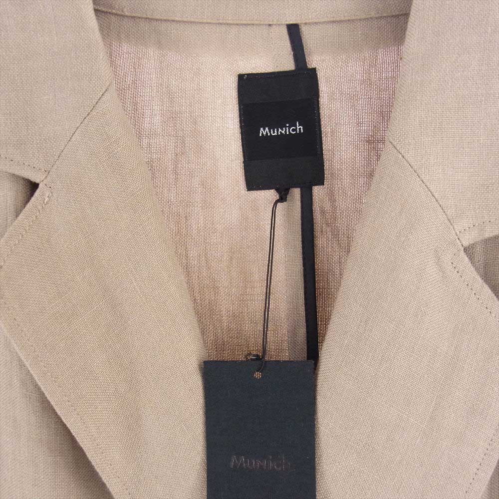 ミューニック 19SS MN191C28 chester coat オーバーサイズ リネン コート ベージュ系 S【美品】【中古】