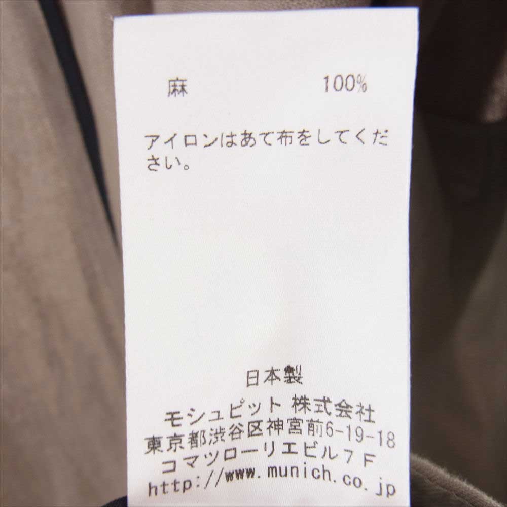 ミューニック 19SS MN191C28 chester coat オーバーサイズ リネン コート ベージュ系 S【美品】【中古】