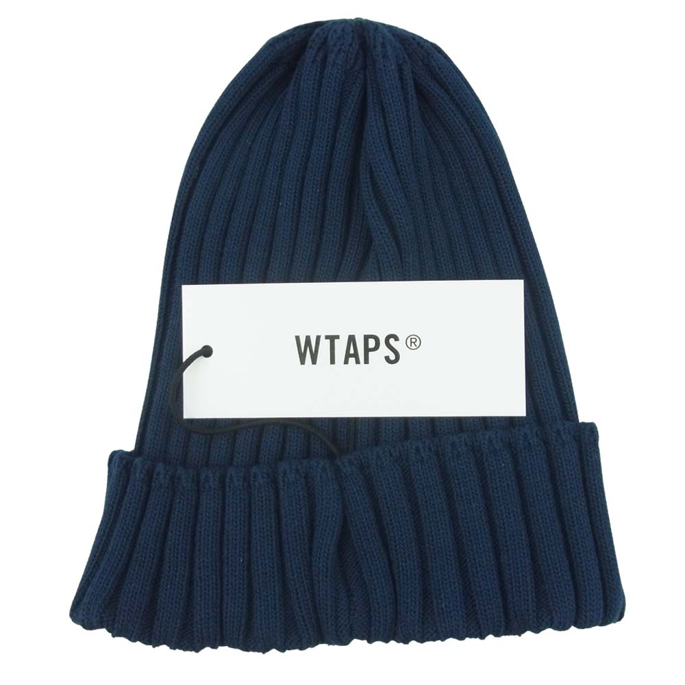 WTAPS ダブルタップス 211MADT-HT01 BEANIE 01 21SS ビーニー ニットキャップ 帽子 ネイビー系 00【新古品】【未使用】【中古】