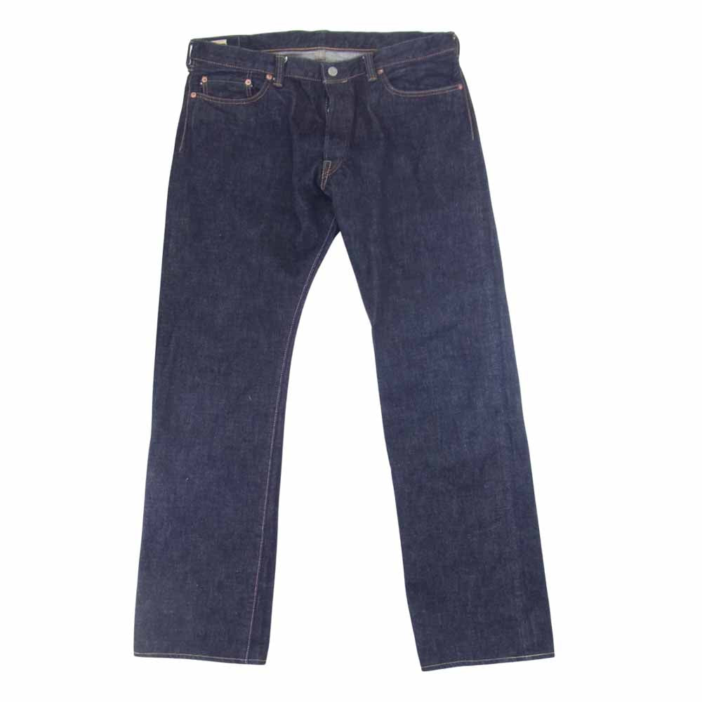 MOMOTARO JEANS 桃太郎ジーンズ 0201K VINTAGE LABLE SLIM FIT STRAIGHT スリムストレート ボタンフライ インディゴブルー系 38【美品】【中古】