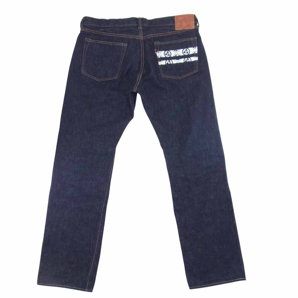 MOMOTARO JEANS 桃太郎ジーンズ 0201K VINTAGE LABLE SLIM FIT STRAIGHT スリムストレート ボタンフライ インディゴブルー系 38【美品】【中古】