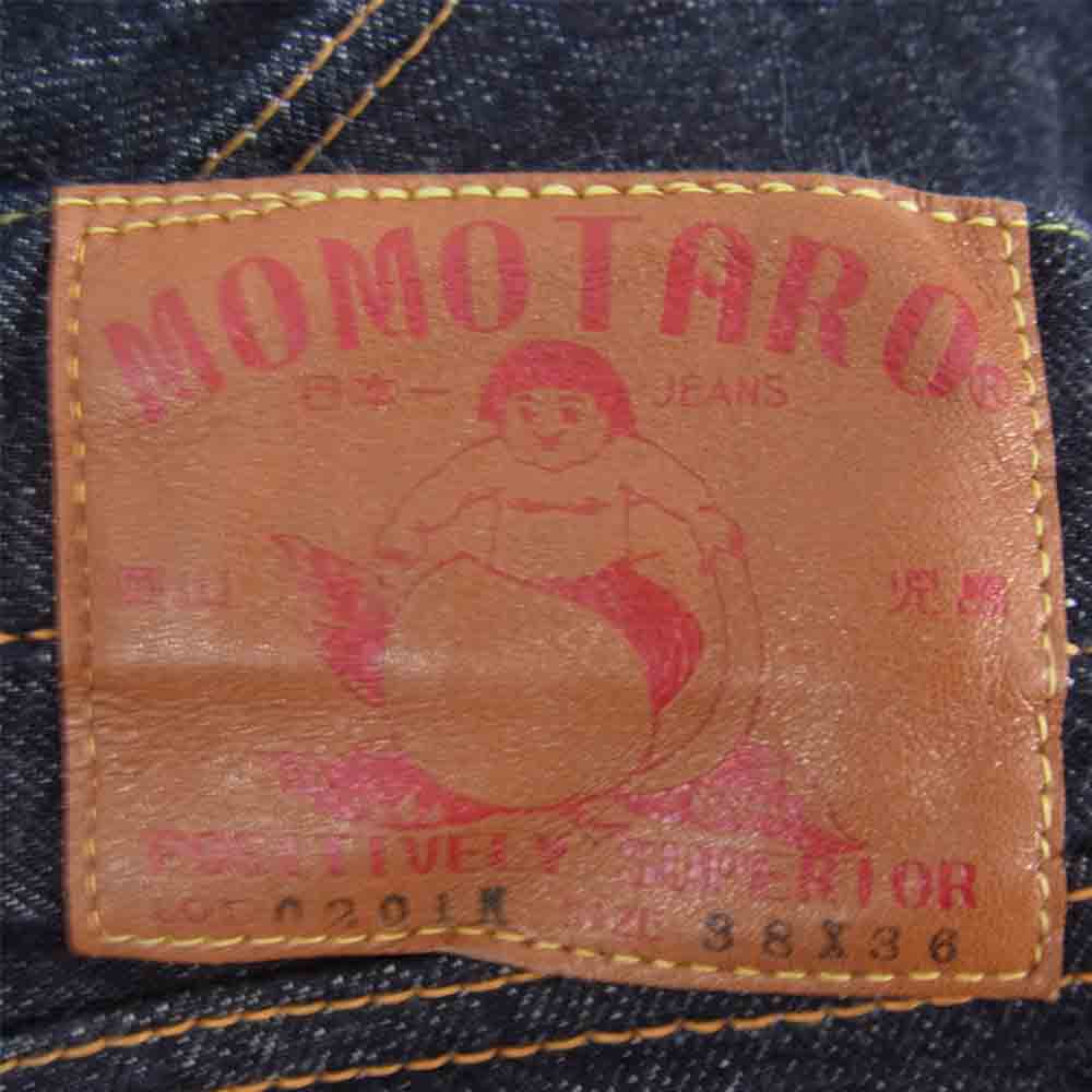 MOMOTARO JEANS 桃太郎ジーンズ 0201K VINTAGE LABLE SLIM FIT STRAIGHT スリムストレート ボタンフライ インディゴブルー系 38【美品】【中古】