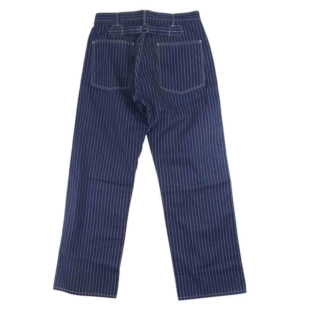 SUGAR CANE シュガーケーン SC40786 WABASH STRIPE ENGINEER PANTS シンチバック ボタンフライ ウォバッシュ ワークパンツ ネイビー系 34【美品】【中古】