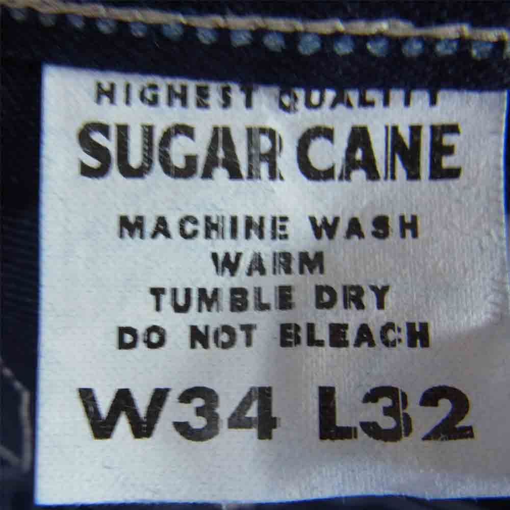 SUGAR CANE シュガーケーン SC40786 WABASH STRIPE ENGINEER PANTS シンチバック ボタンフライ ウォバッシュ ワークパンツ ネイビー系 34【美品】【中古】