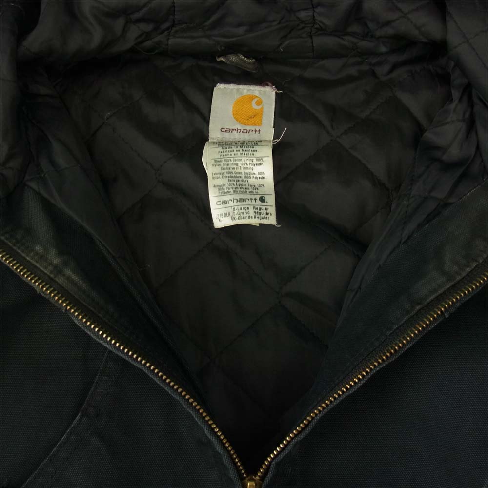 Carhartt カーハート ダック アクティブ パーカー ジャケット ブラック系 XL【中古】