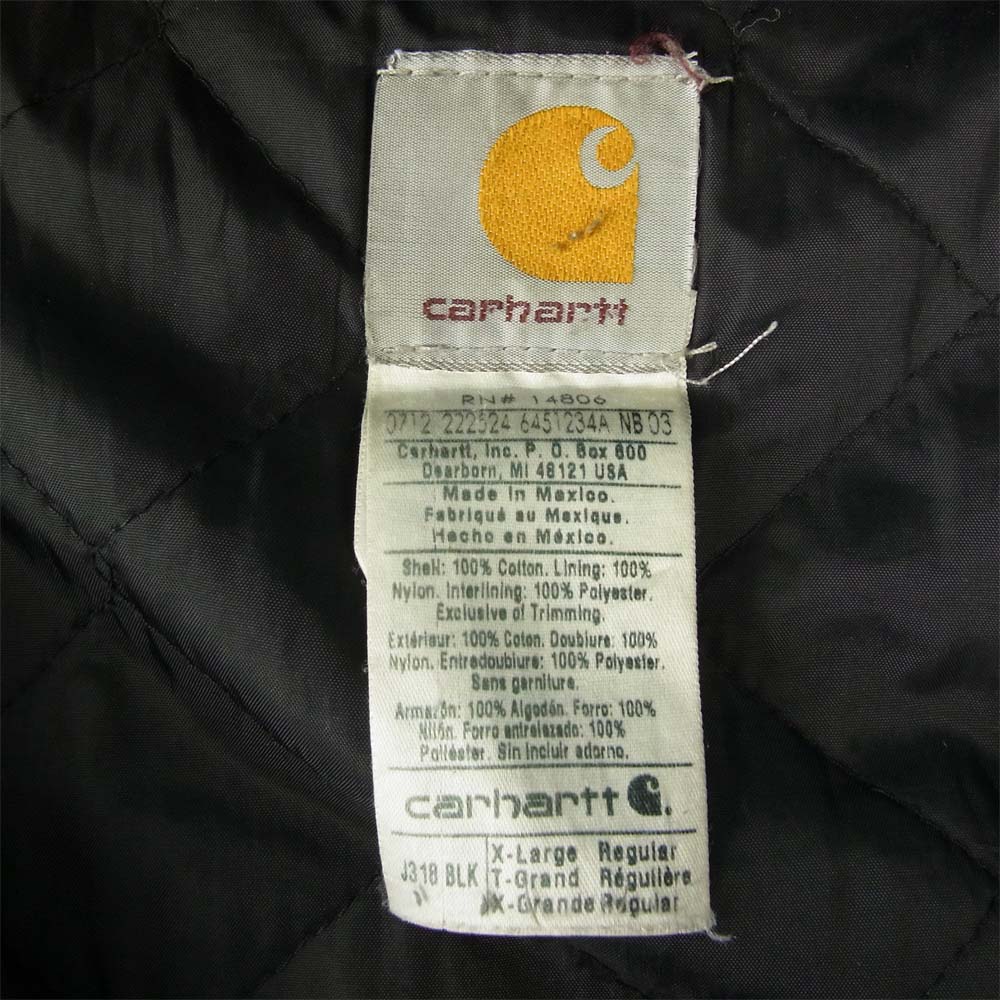 Carhartt カーハート ダック アクティブ パーカー ジャケット ブラック系 XL【中古】