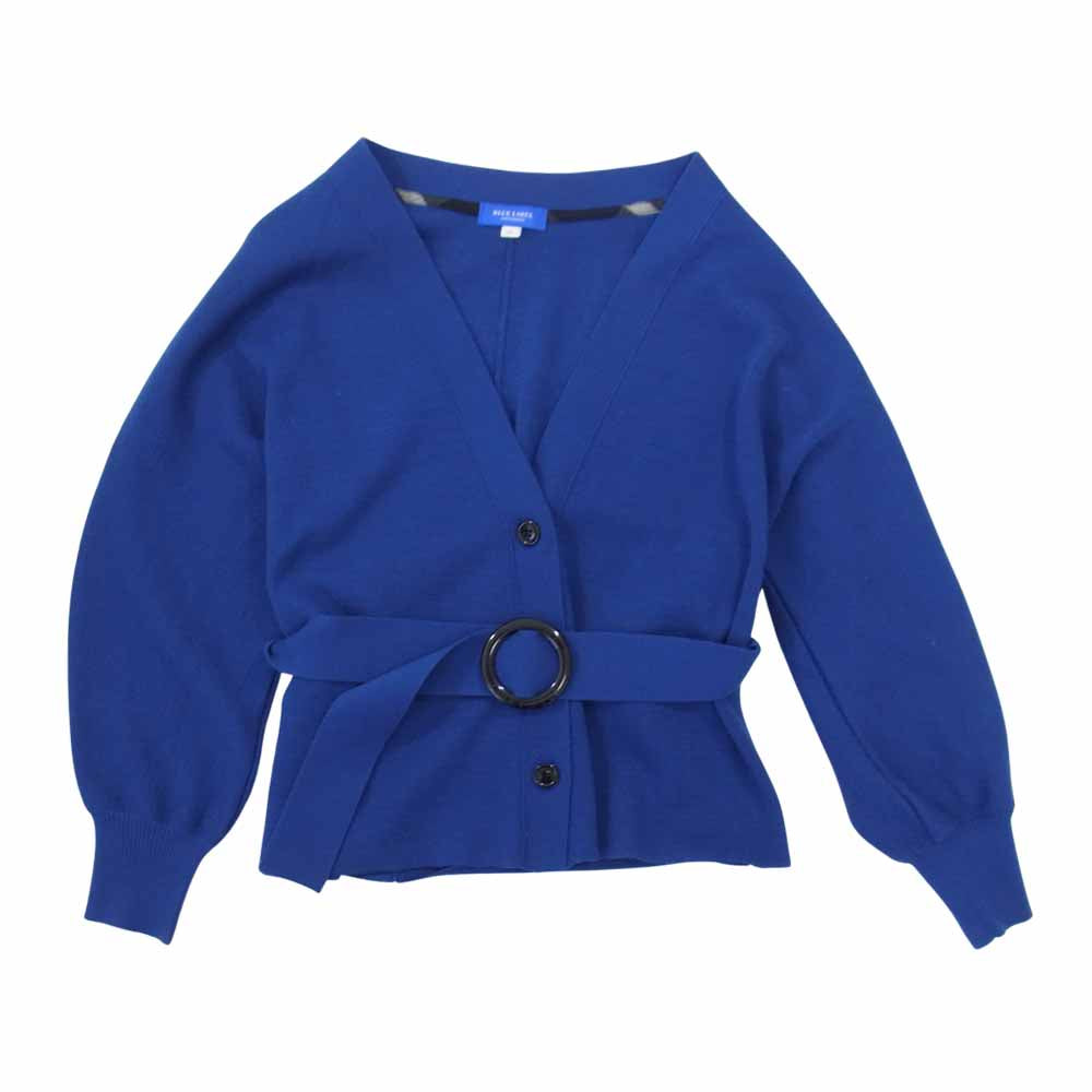 ブルーレーベルクレストブリッジ ミラノリブ ベルテッド カーディガン ブルー系 38【中古】