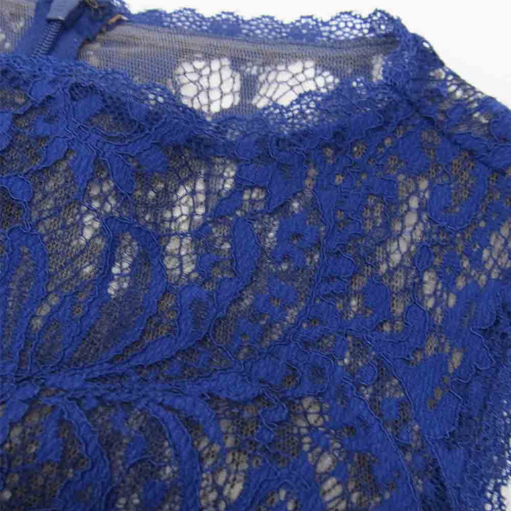 タダシ ショージ APC1178MJ DPLIV ブルー 刺繍レース フィット&フレア ドレス ブルー系 XXS【中古】