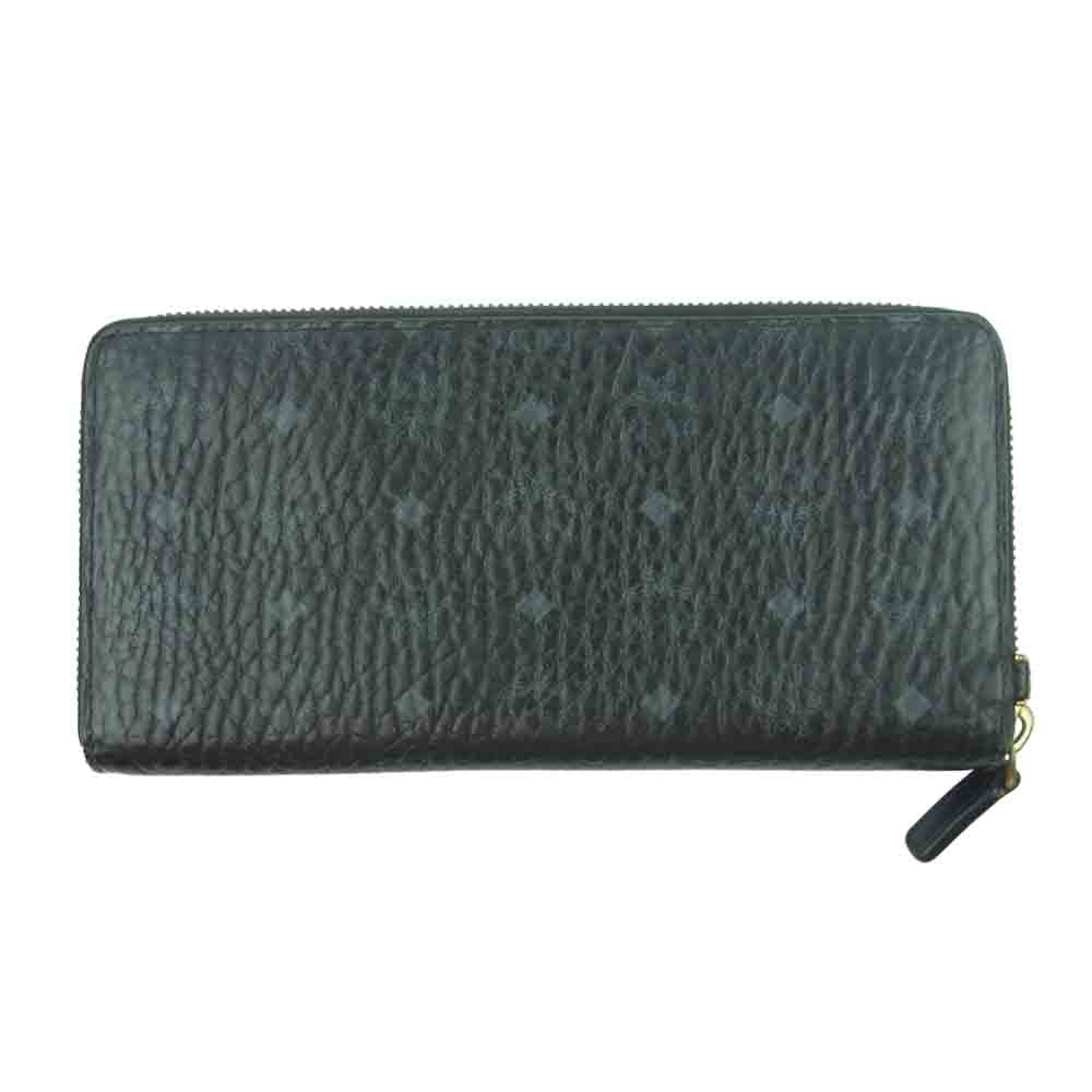 MCM エム・シー・エム ヴィセトス オリジナル ジップアラウンド ウォレット 長財布 韓国製 ブラック系【中古】