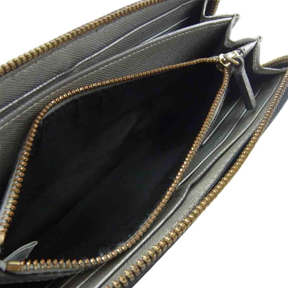 MCM エム・シー・エム ヴィセトス オリジナル ジップアラウンド ウォレット 長財布 韓国製 ブラック系【中古】