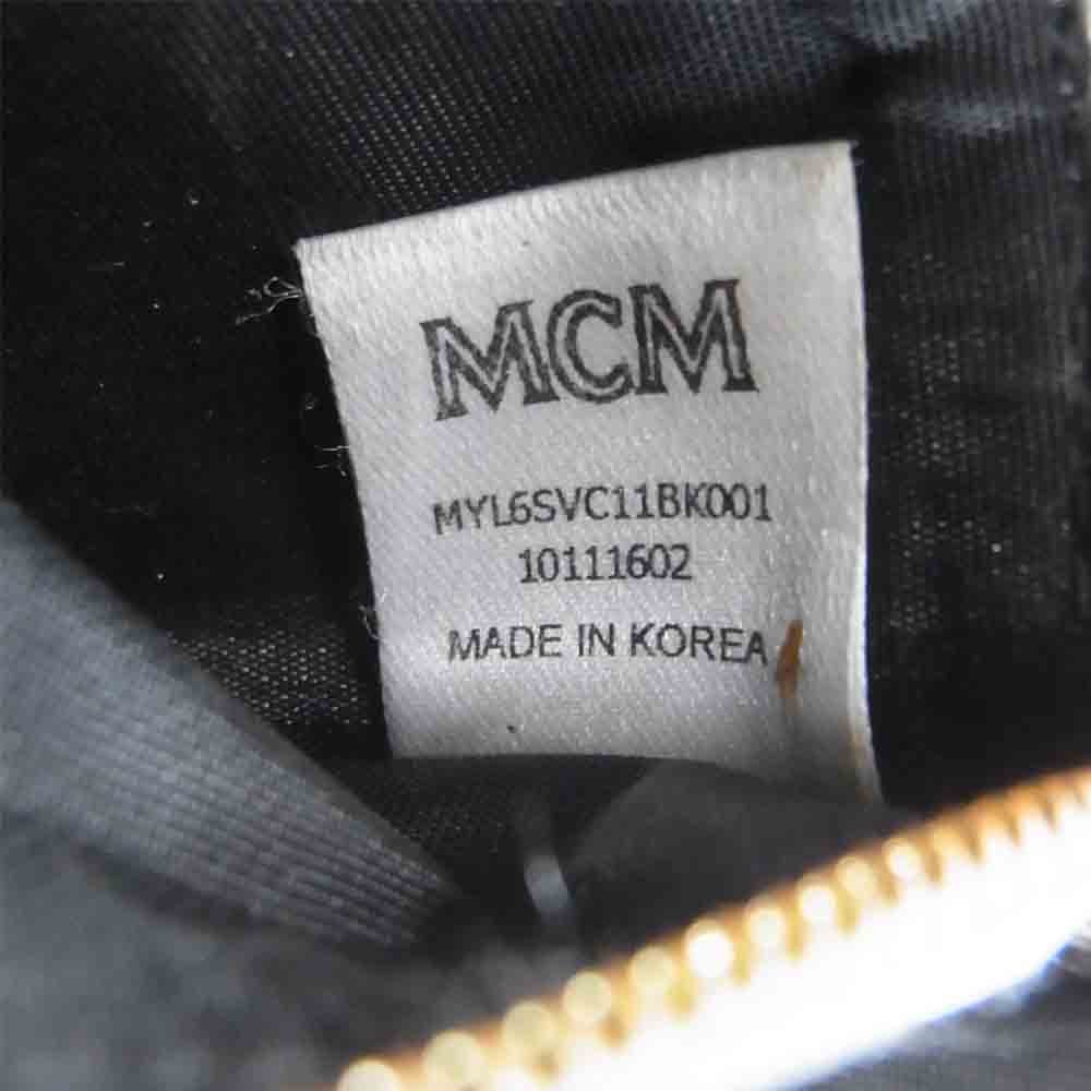 MCM エム・シー・エム ヴィセトス オリジナル ジップアラウンド ウォレット 長財布 韓国製 ブラック系【中古】