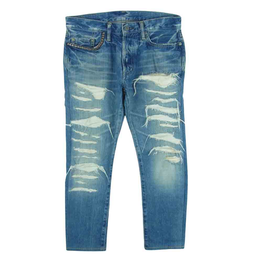 HYSTERIC GLAMOUR ヒステリックグラマー 0232AP10 ECR加工 ストレート デニム パンツ インディゴブルー系 29【中古】