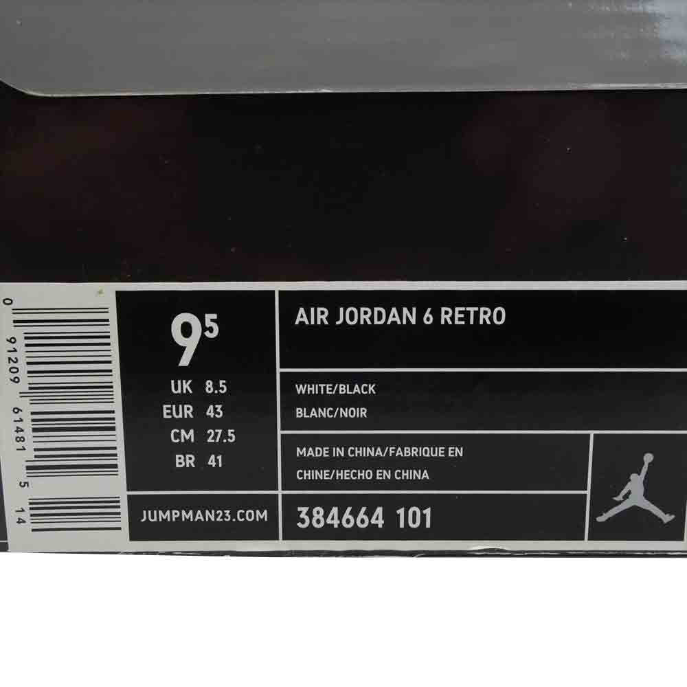 NIKE ナイキ 384664-101 AIR JORDAN 6 RETRO OREO エアジョーダン レトロ オレオ ブラック系 ホワイト系 27.5cm【中古】