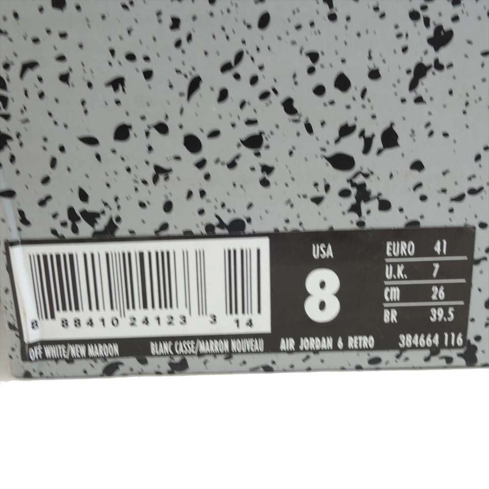 NIKE ナイキ 384664-116 AIR JORDAN 6 RETRO エアジョーダン レトロ ホワイト系 26cm【中古】