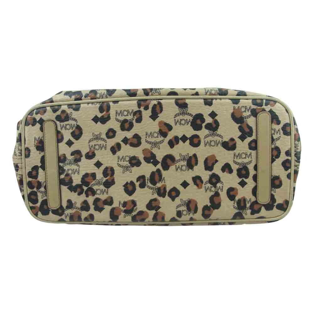 MCM エム・シー・エム LOVELESS ラブレス レオパード トート バッグ 韓国製 ベージュ系【中古】