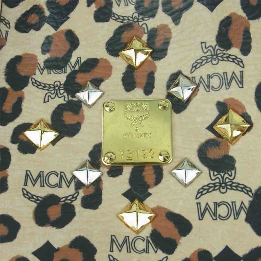 MCM エム・シー・エム LOVELESS ラブレス レオパード トート バッグ 韓国製 ベージュ系【中古】