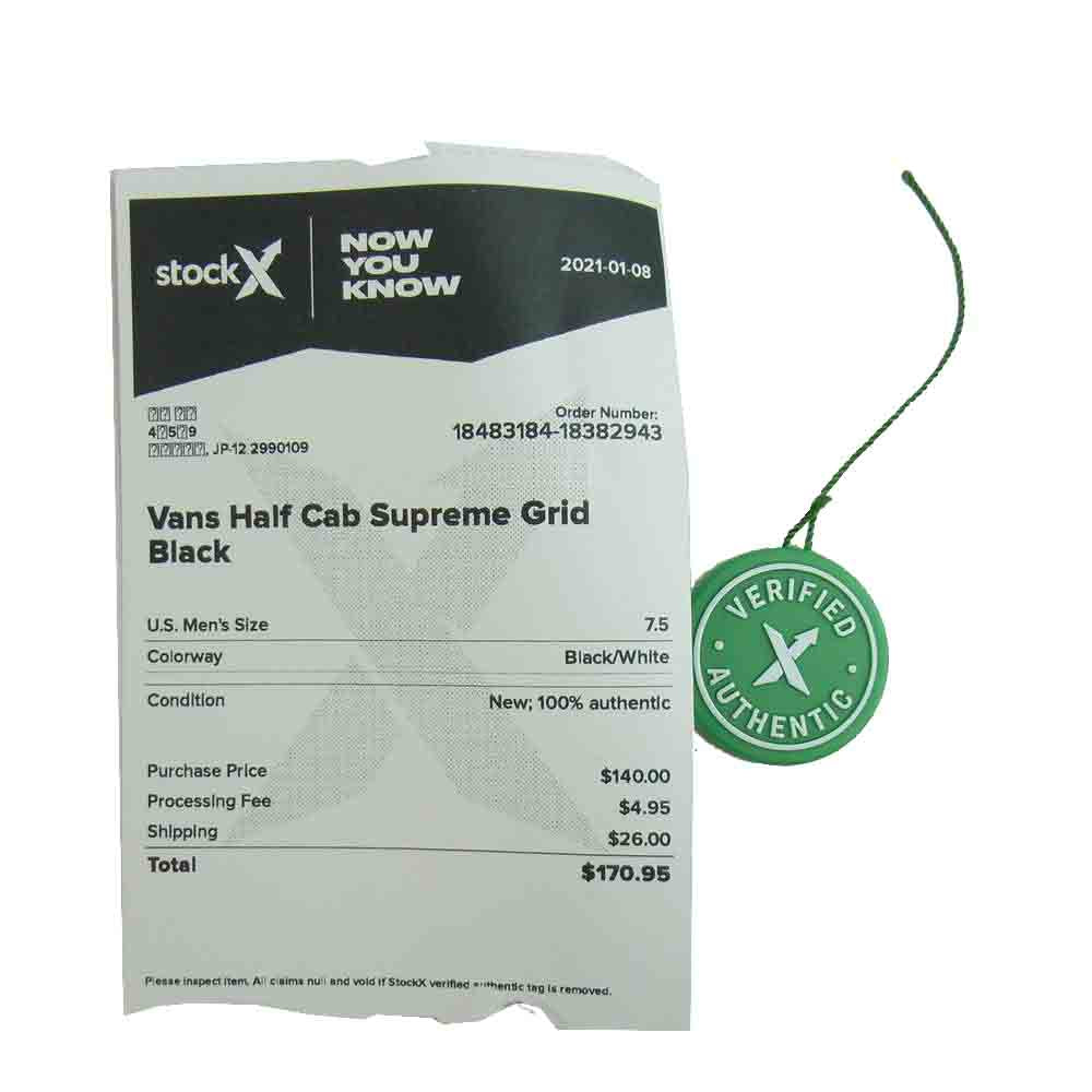 Supreme シュプリーム 20AW VN0A3QPH2YM × VANS HALF CAB PRO バンズ ハーフキャブ プロ ブラック系 25.5【中古】