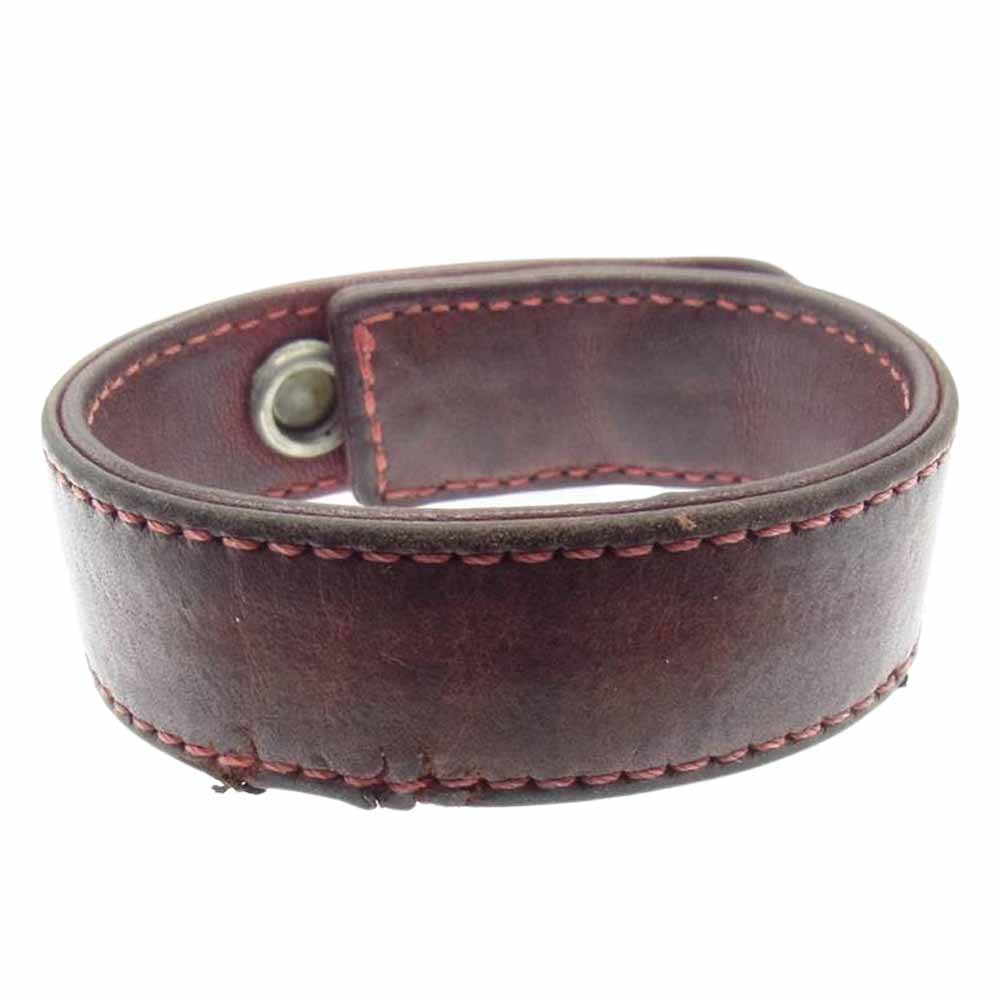 CHROME HEARTS クロムハーツ（原本無） 3BTN 2SNP ハートボタン スナップ ブレスレット ブラウン系【中古】