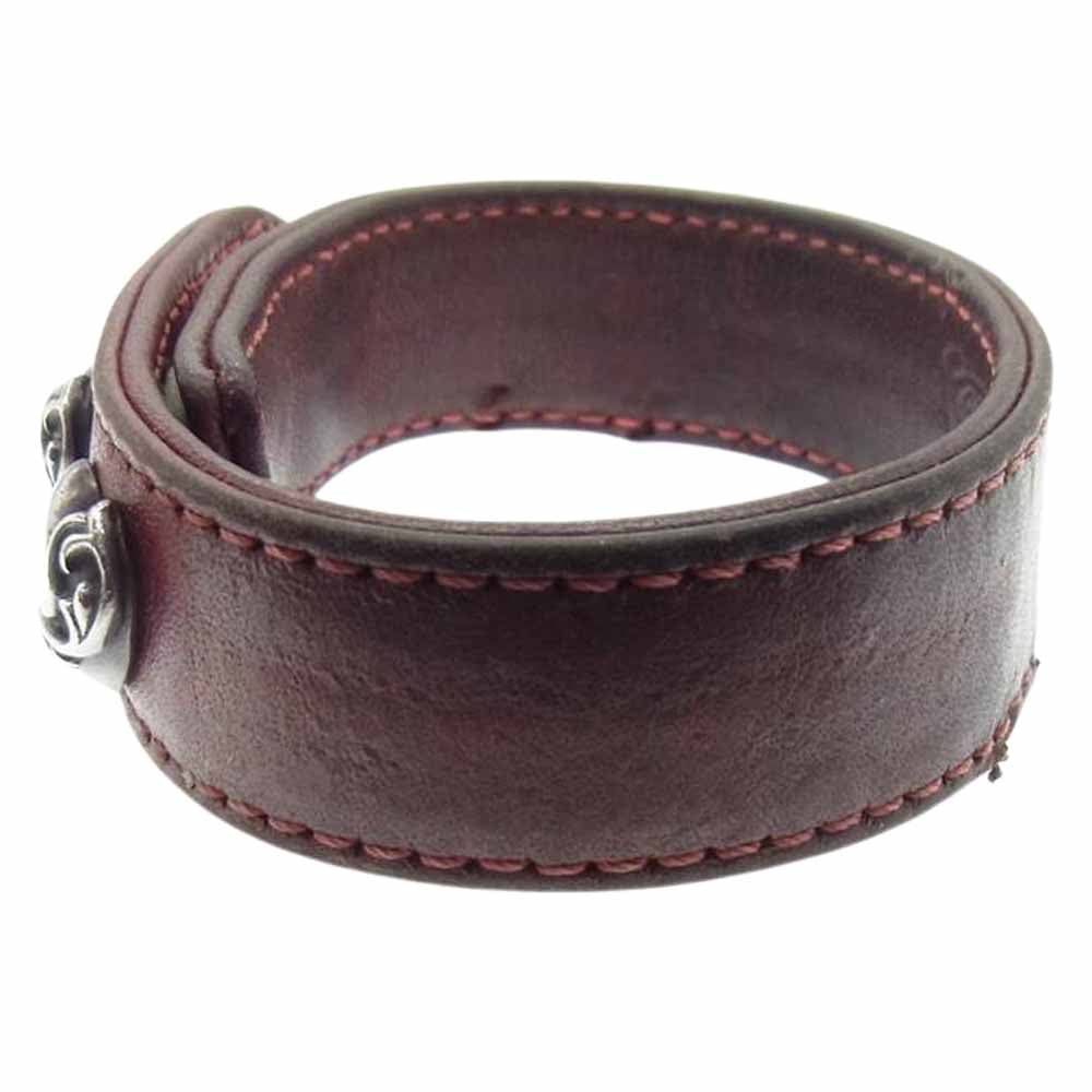 CHROME HEARTS クロムハーツ（原本無） 3BTN 2SNP ハートボタン スナップ ブレスレット ブラウン系【中古】
