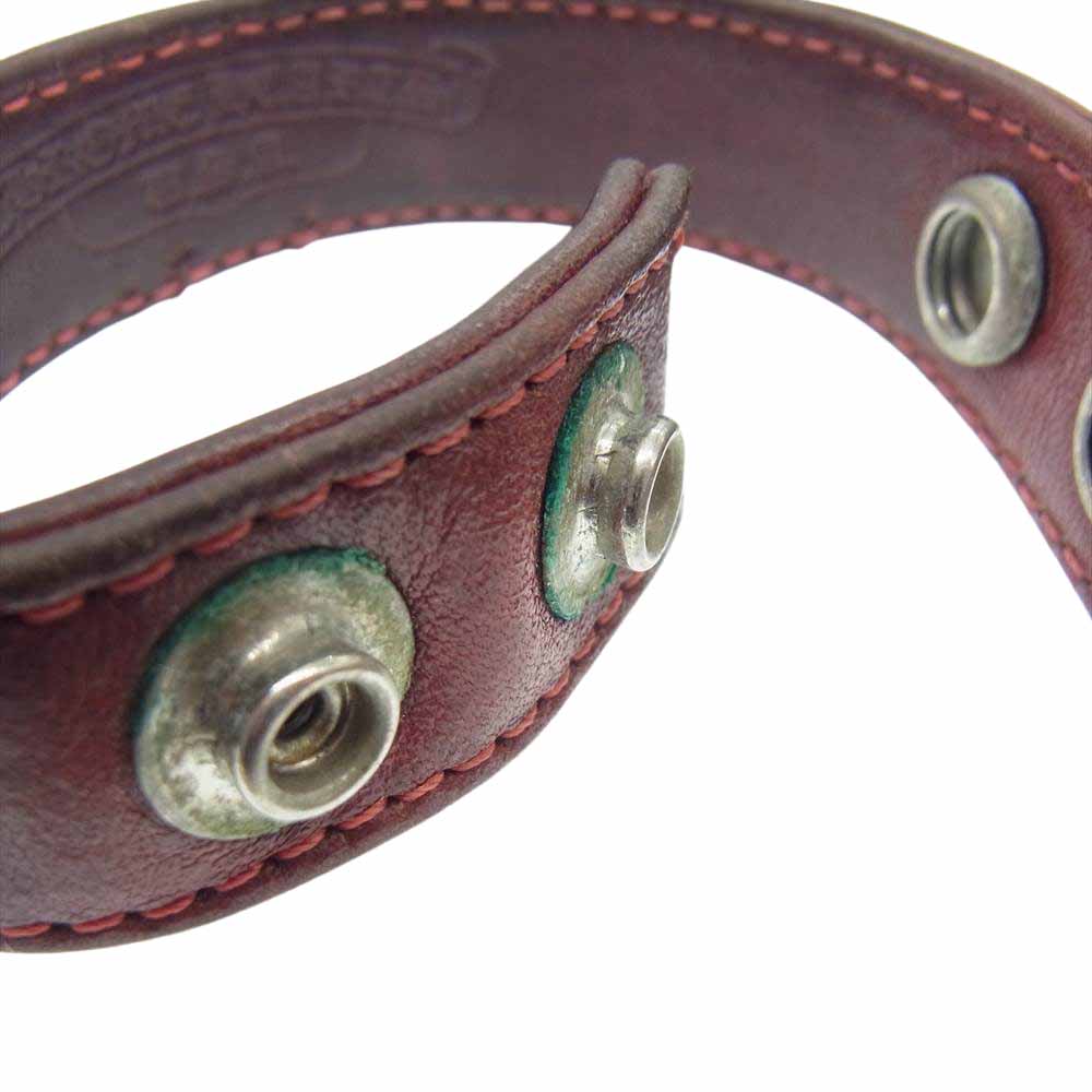 CHROME HEARTS クロムハーツ（原本無） 3BTN 2SNP ハートボタン スナップ ブレスレット ブラウン系【中古】