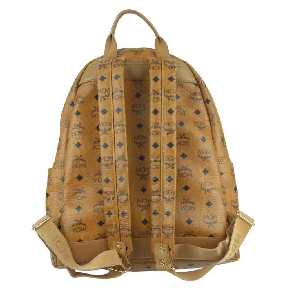 MCM エム・シー・エム MMK 2AVE01 CO001 レザー スタッズ バックパック リュック 韓国製 ブラウン系【中古】