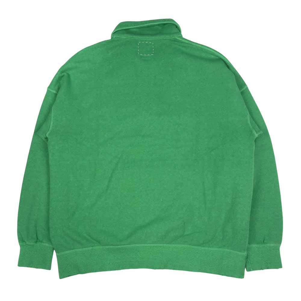 VISVIM ビズビム 0121205010011 JUMBO SWEAT ZIP P.O. UNEVEN DYE ジャンボ スウェット ジップ プルオーバー 加工 グリーン系 1【新古品】【未使用】【中古】