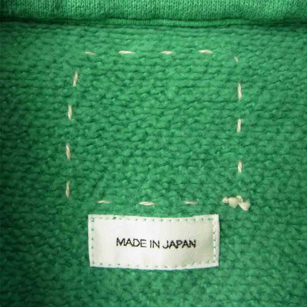 VISVIM ビズビム 0121205010011 JUMBO SWEAT ZIP P.O. UNEVEN DYE ジャンボ スウェット ジップ プルオーバー 加工 グリーン系 1【新古品】【未使用】【中古】