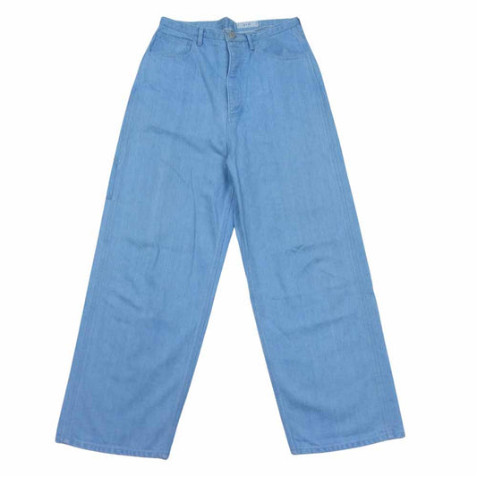 キジ SHIMA ICEBLUE コットンテンセル シンチバック ワイド デニム インディゴブルー系 3【中古】