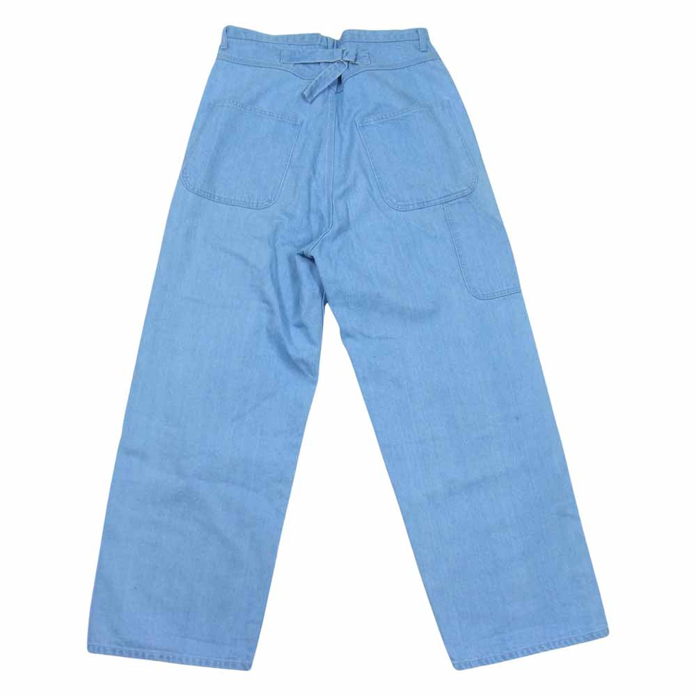 キジ SHIMA ICEBLUE コットンテンセル シンチバック ワイド デニム インディゴブルー系 3【中古】