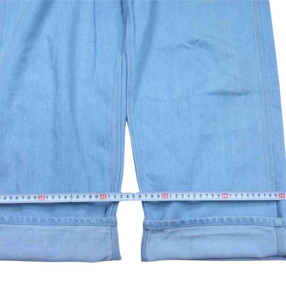 キジ SHIMA ICEBLUE コットンテンセル シンチバック ワイド デニム インディゴブルー系 3【中古】
