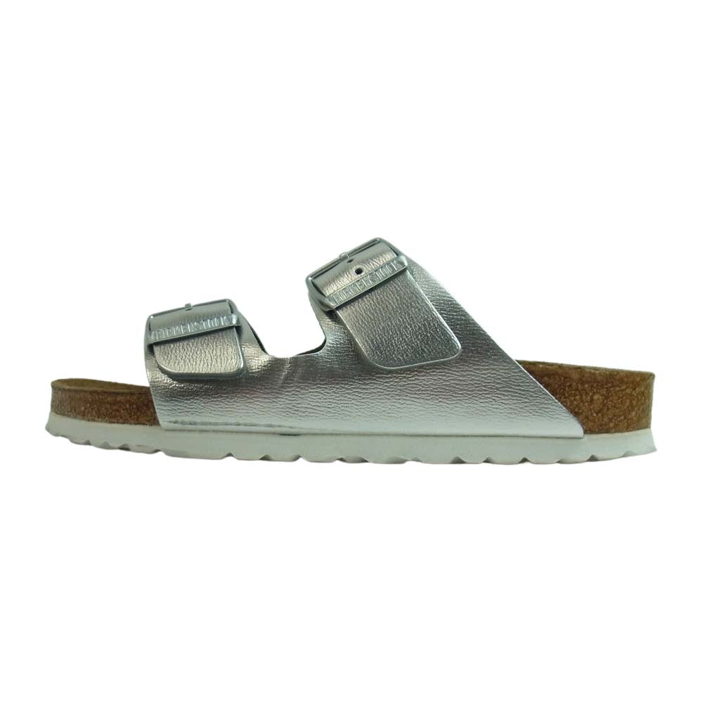 BIRKENSTOCK ビルケンシュトック ARIZONA アリゾナ ベルト ダブルストラップ サンダル シルバー系 37【中古】